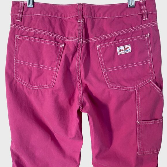 Y2K Ralph Lauren Straight Leg Mid-Rise Cargo Carpenter Pants Women's 10 Pink - Picture 6 of 9